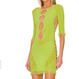 Poster Girl 'The Miranda Mini' Pickle Green Cut-out Bodycon Dress NWOT